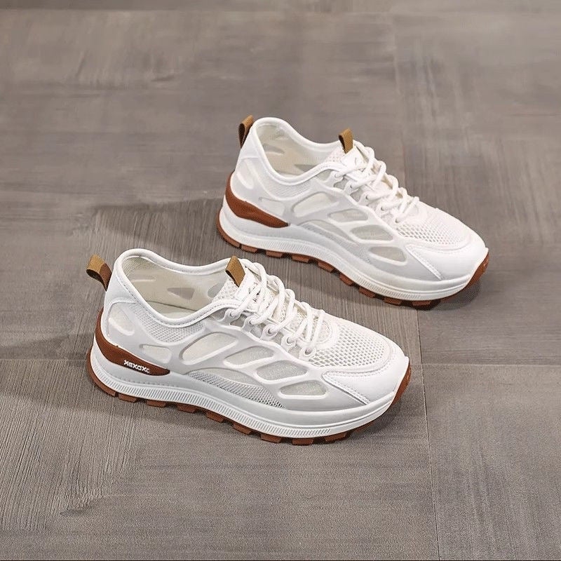 Fashionable Casual Lightweight Sports Running Shoes For Women 2025 Mesh Breathable Color-Blocking Training Shoes - Image 1